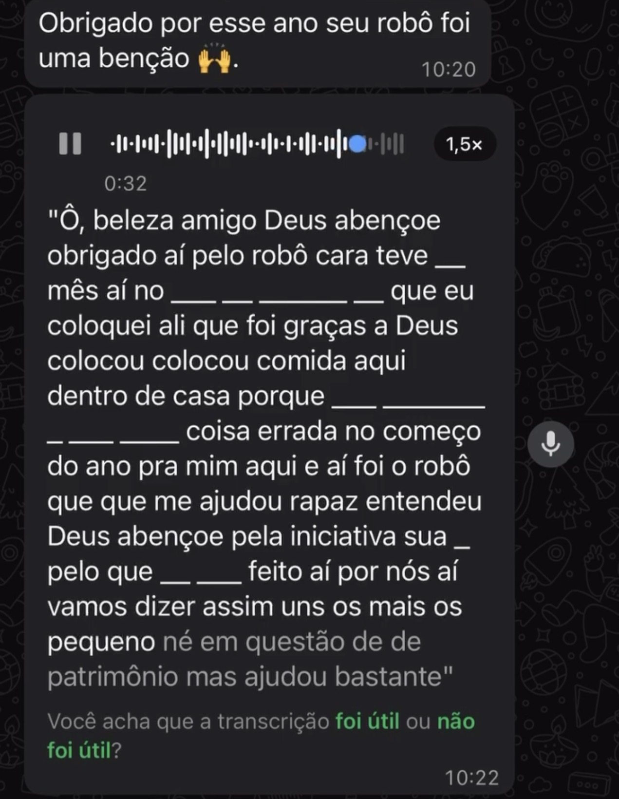 Depoimento de operador